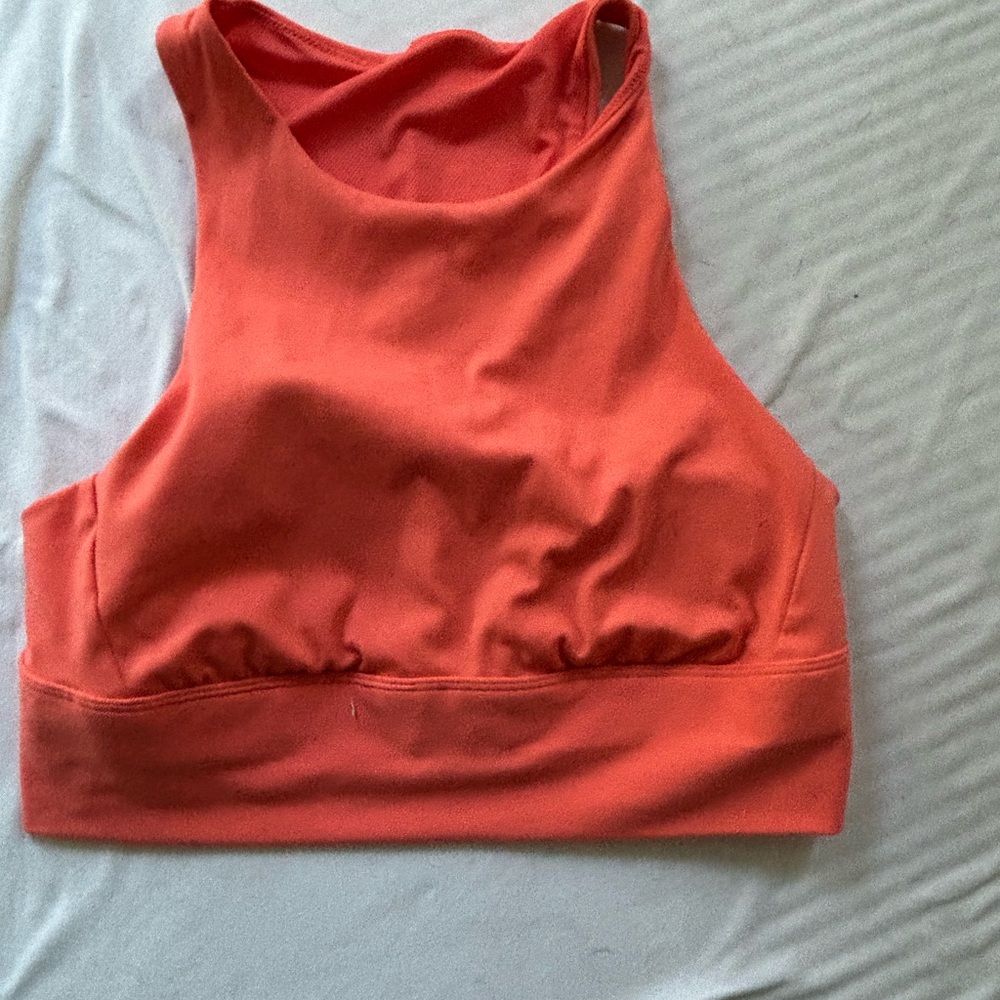 All in Motion Orange Sports Bra High Neck Racerback